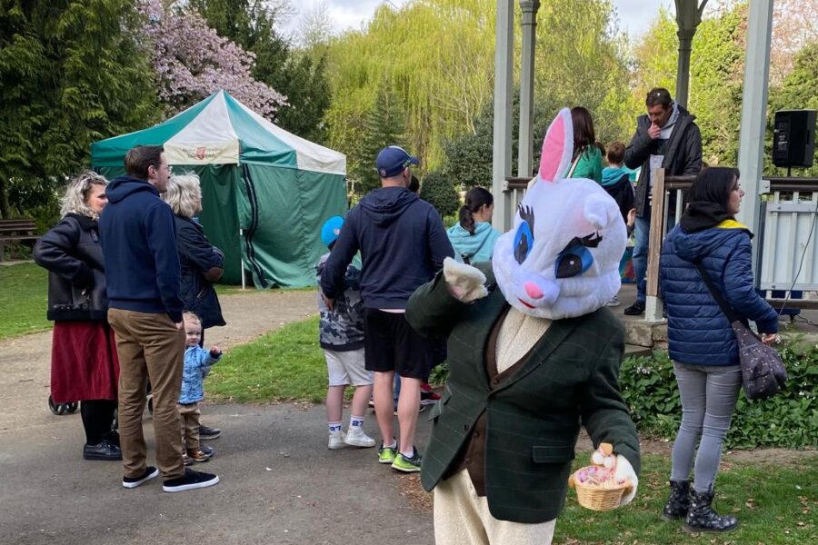 Easter Bunny at Bandstand